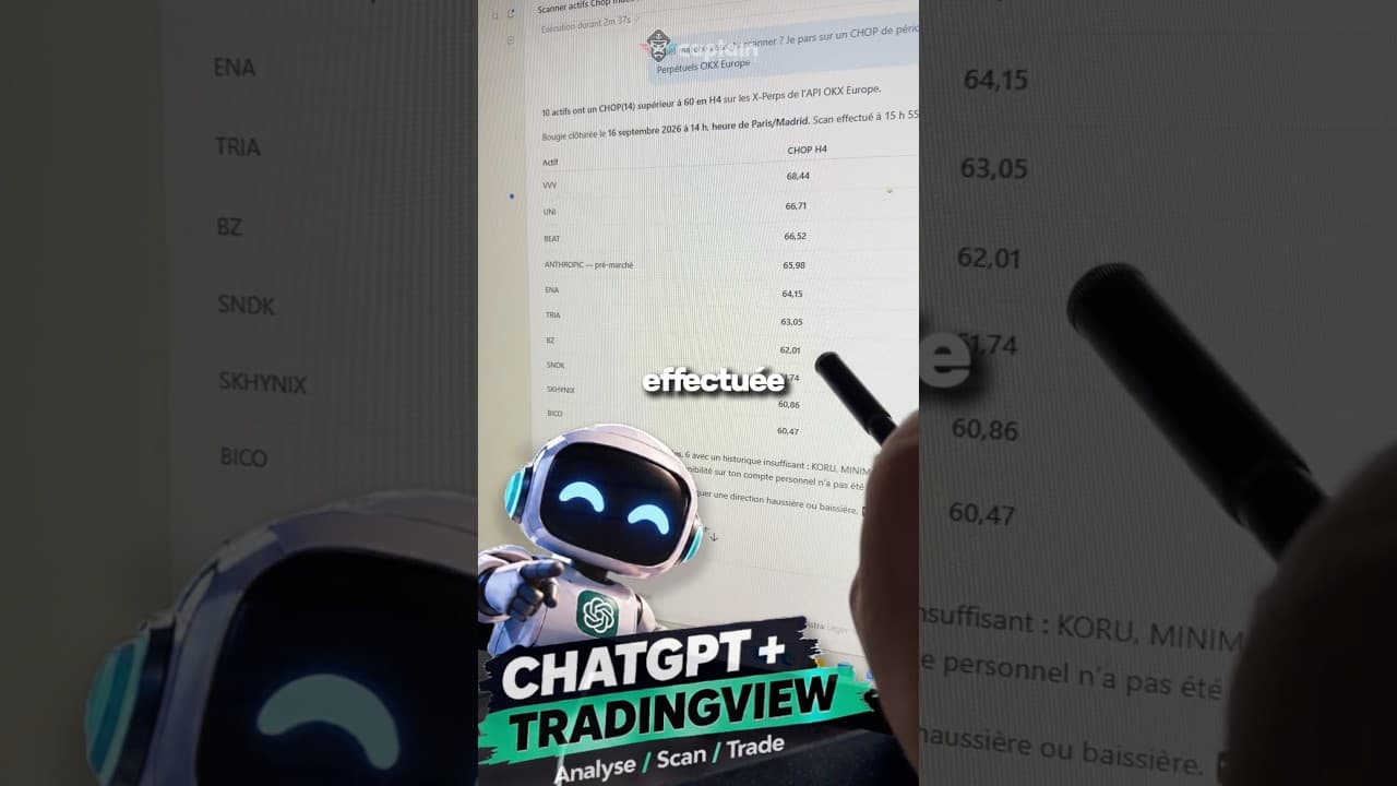 ChatGPT Astra me génère des watchlist sur Tradingview