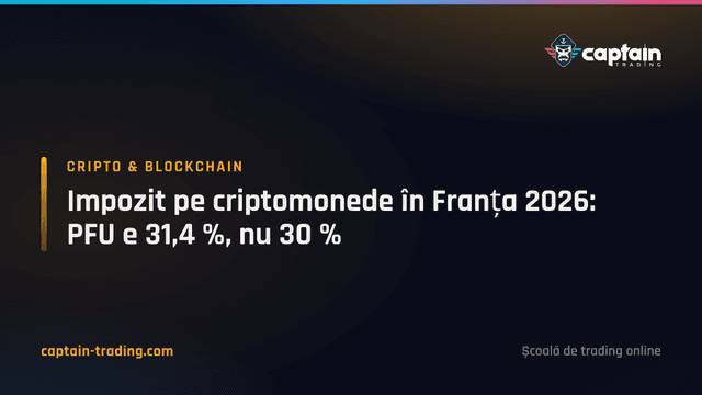 Impozit pe criptomonede în Franța 2026: PFU e 31,4 %, nu 30 %
