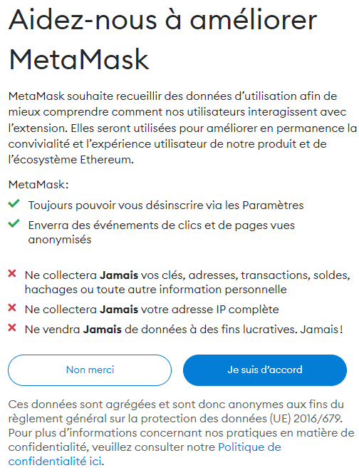 Étape 7 : — Metamask : Création d’un Hot Wallet