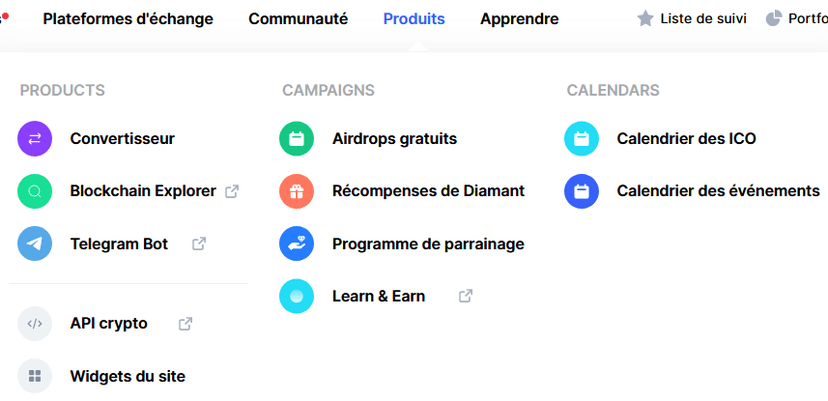 produkty — CoinMarketCap: poradnik Kapitana