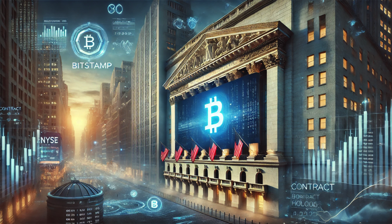 Image professionnelle montrant la fusion entre Robinhood et Bitstamp, symbolisant un tournant majeur dans le secteur de la bourse crypto.